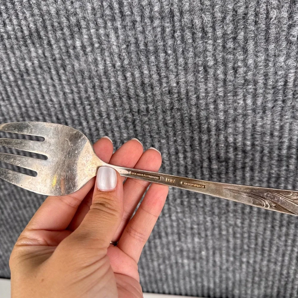Holmes & Edwards DeepSilver Silver Fashion 1956 Salad Serving Set Fork Spoon